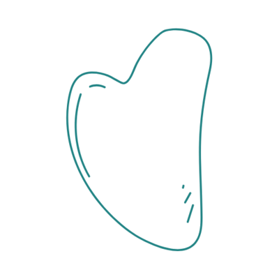 Teal guasha tool icon on a transparent background